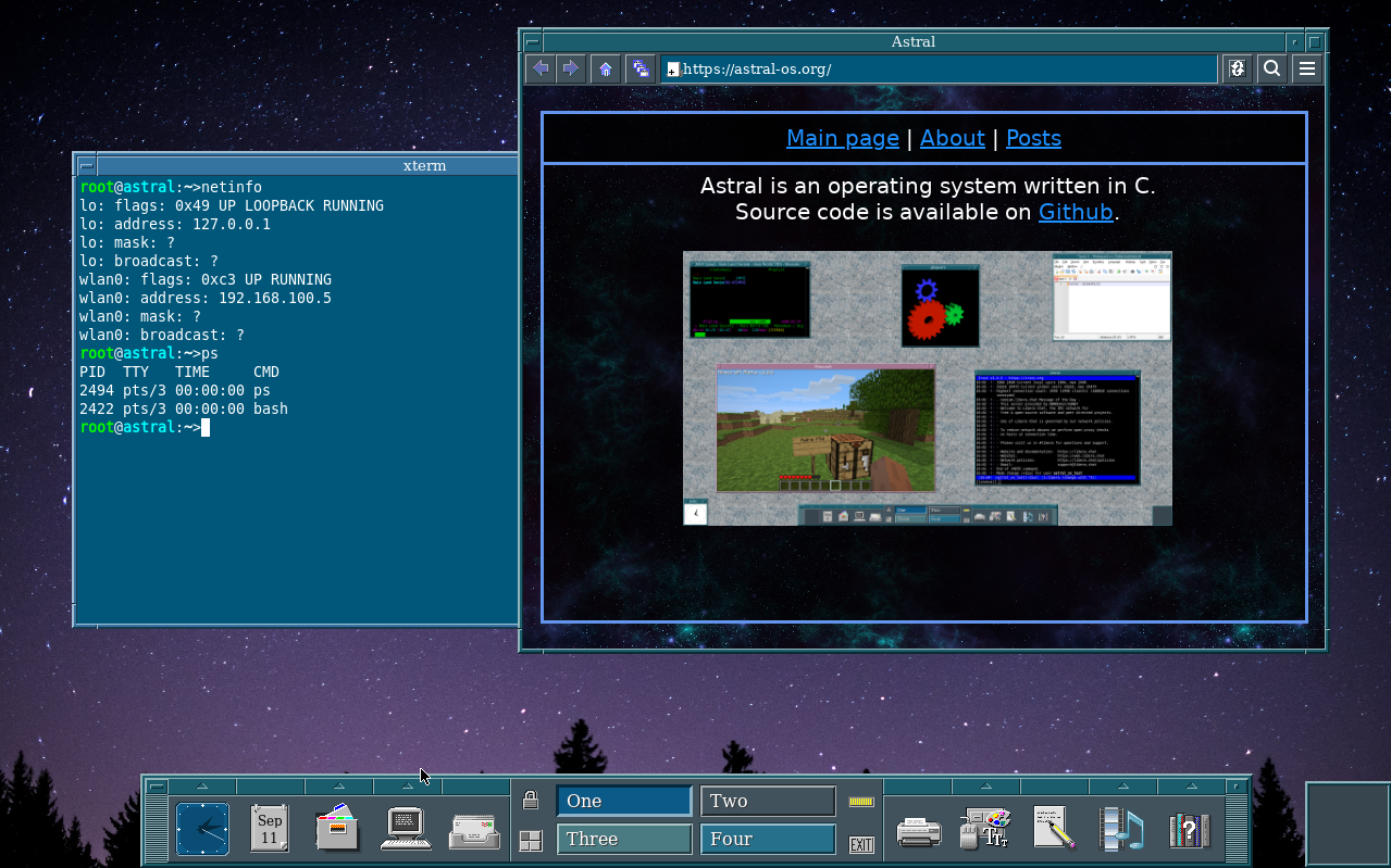 Astral running WebKitGTK on a Wi-Fi connection