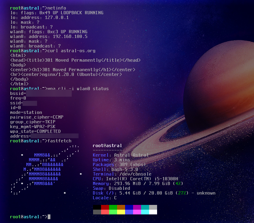 Astral connected to a WPA2-PSK network with CCMP and TKIP