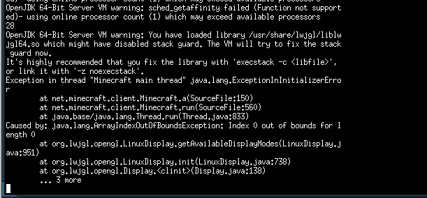 Astral running Minecraft (ArrayIndexOutOfBoundsException)